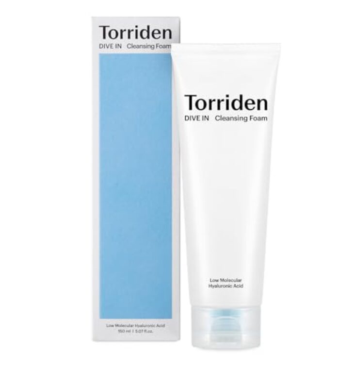Torriden DIVE-IN Cleansing Foam Face Wash 5.07 fl oz., Hydrating Daily Facial Cleanser for All and Sensitive Skin, with Hyaluronic Acid, Panthenol, Allantoin | Vegan and Cruelty Free