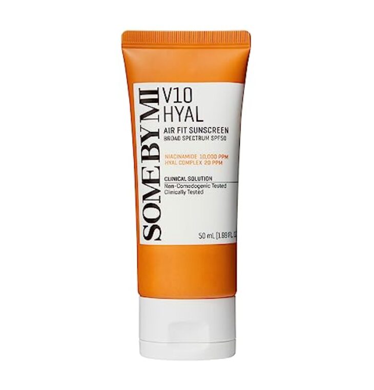 SOME BY MI V10 Hyal Air Fit Sunscreen - 1.69Oz, 50ml - Daily Moisturizing SPF 50 Korean Sunscreen for Face with UV Protection - No White Cast and Eye Irritation for Sensitive Skin - Korean Skin Care